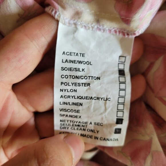 Isabelle elie boutique silk floral pink and white loose fit blouse - size small - Picture 4 of 6